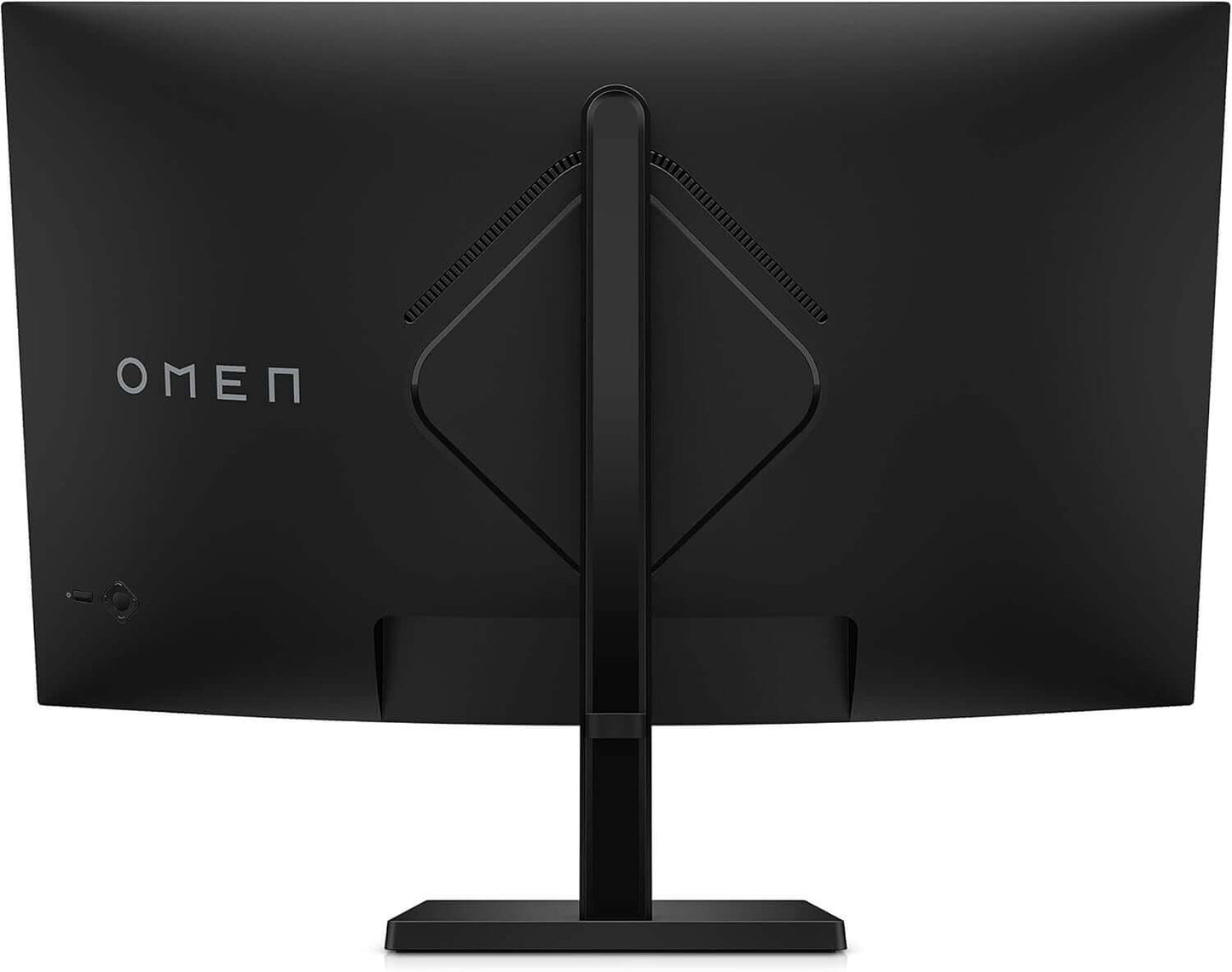 Back view of HP OMEN 32c 34" CURVED GAMING MONITOR QUAD HD 1440P 165Hz 1MS HDMI DISPLAYPORT.