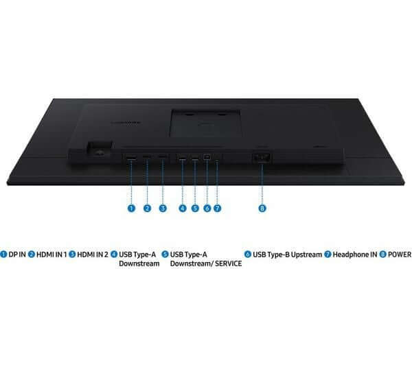 SAMSUNG ESSENTIAL S4 S40GD FULL HD 1080P 24" IPS LCD MONITOR 100HZ 5MS HDMI VGA ports and connections detail