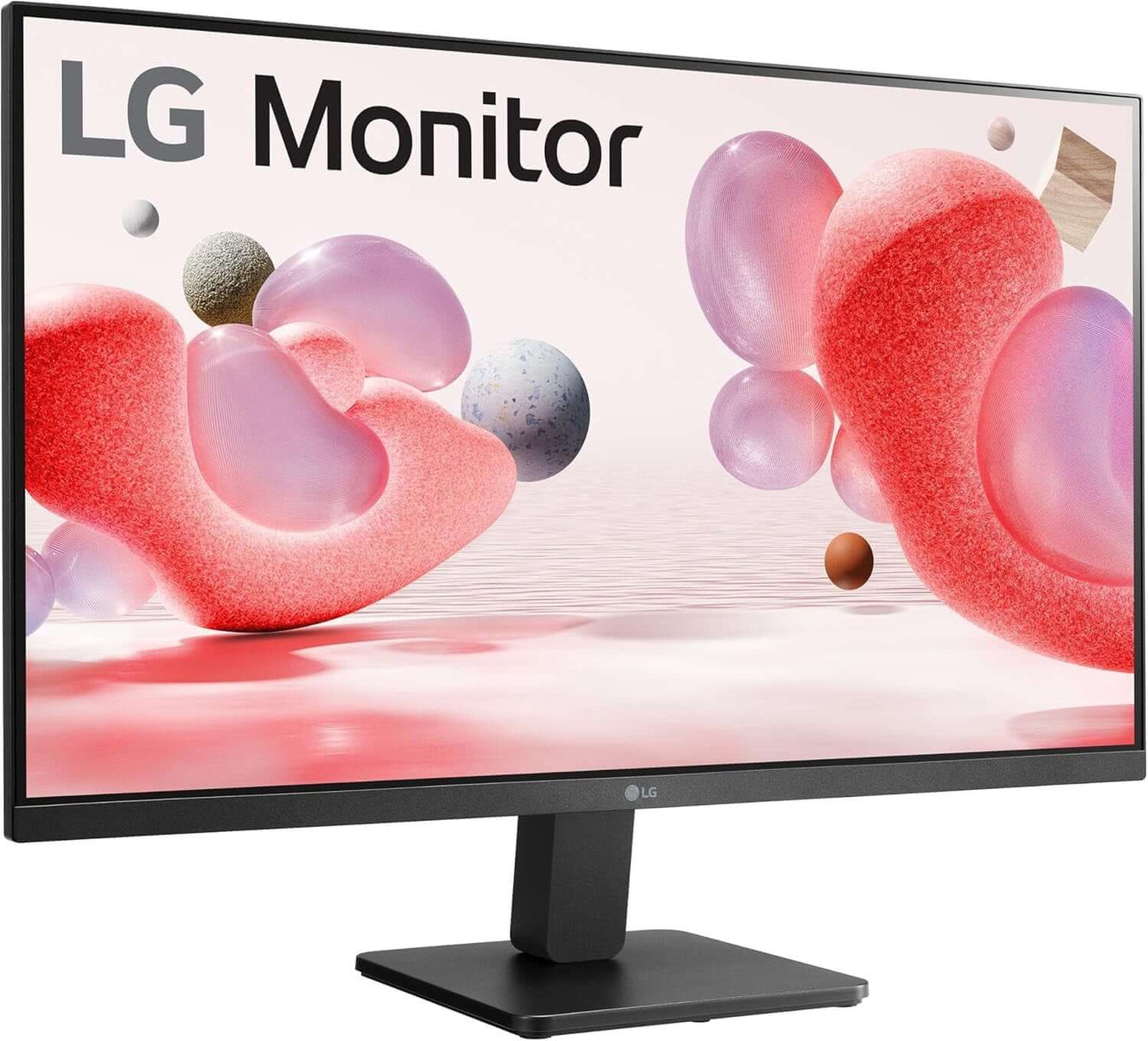 LG 27" LCD MONITOR FULL HD 1080P IPS 250 cd/m² 3000:1 5MS 100Hz HDMI VGA 27MR400 on display with vibrant visuals.