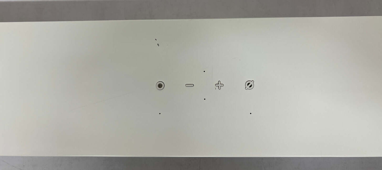 Top view of the SAMSUNG HW-S61B soundbar showing control buttons for volume and power.