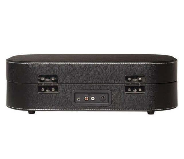 CROSLEY DISCOVERY BELT DRIVE BLUETOOTH VINYL TURNTABLE BLACK CR8009B-BK4 rear view showing output connections.