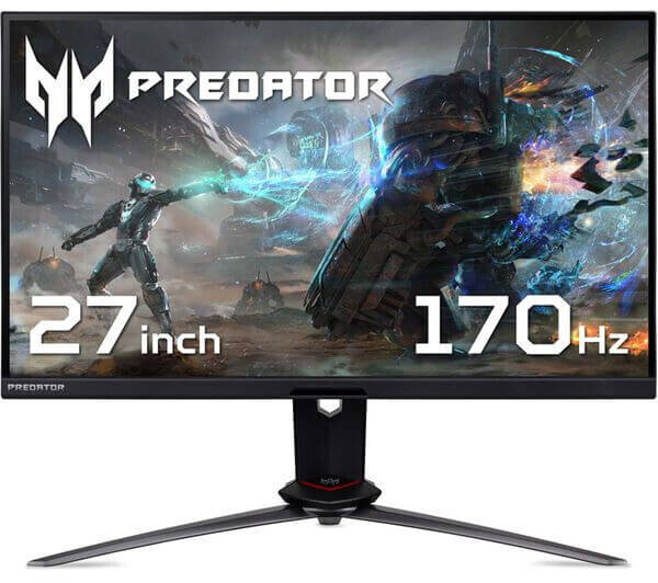 Acer Predator 27 inch gaming monitor showcasing vivid graphics with a 170Hz refresh rate.