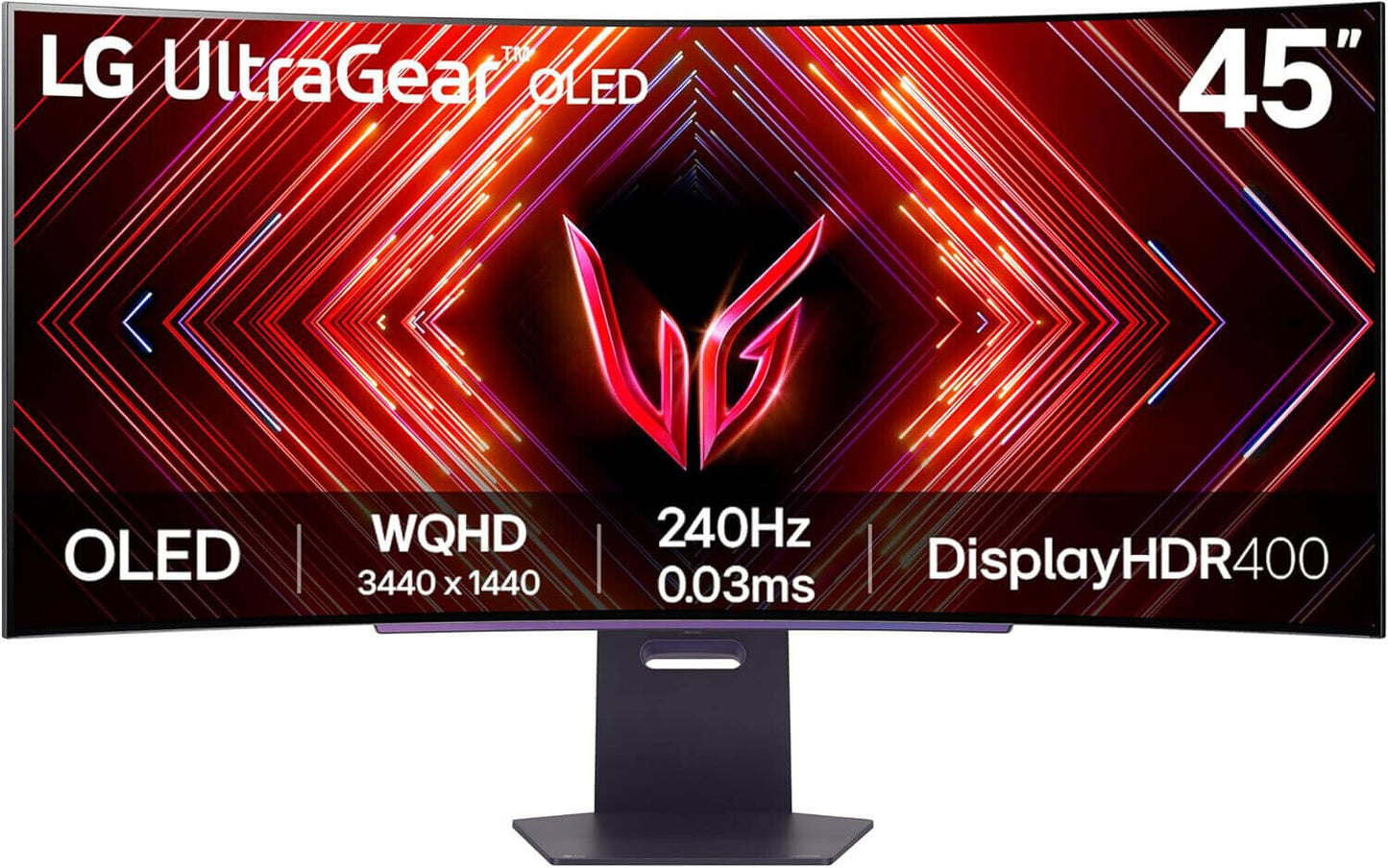 LG ULTRAGEAR 45GS95QE 45" QUAD HD 1440P OLED GAMING MONITOR HDMI DISPLAYPORT USB