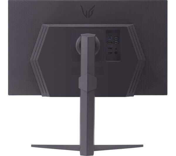 LG ULTRAGEAR 27GS85Q QUAD HD 1440P 27" NANO IPS 1MS 180HZ GAMING MONITOR HDMI back view with adjustable stand.