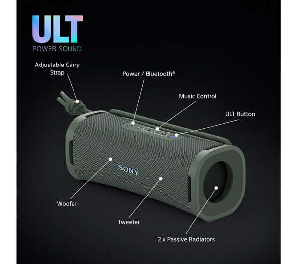 SONY BLUETOOTH SPEAKER PORTABLE WATERPROOF WIRELESS FOREST GRAY ULT FIELD 1