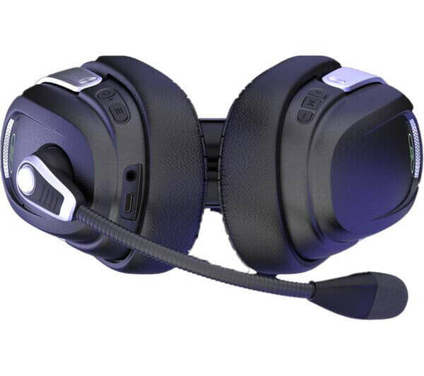 ACEZONE A-RISE 2.0 ACTIVE NOISE-CANCELLING ANC PRO ESPORTS GAMING HEADSET BLACK side view with microphone