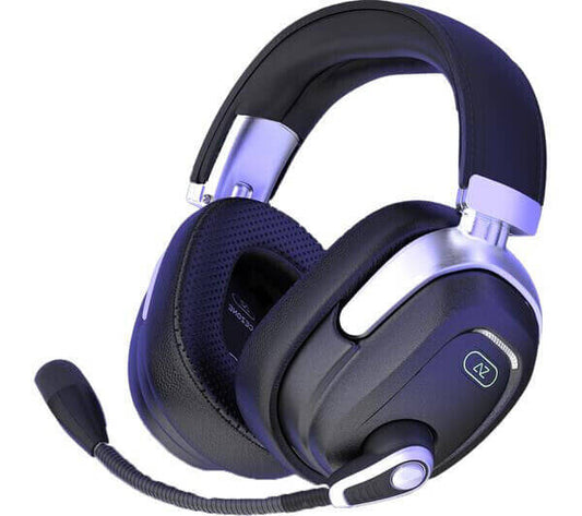 ACEZONE A-RISE 2.0 ACTIVE NOISE-CANCELLING ANC PRO ESPORTS GAMING HEADSET BLACK in black color with microphone.