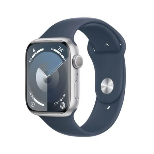 Apple Watch Series 9 45mm Cellular | Unlocked with blue band and always-on display features.