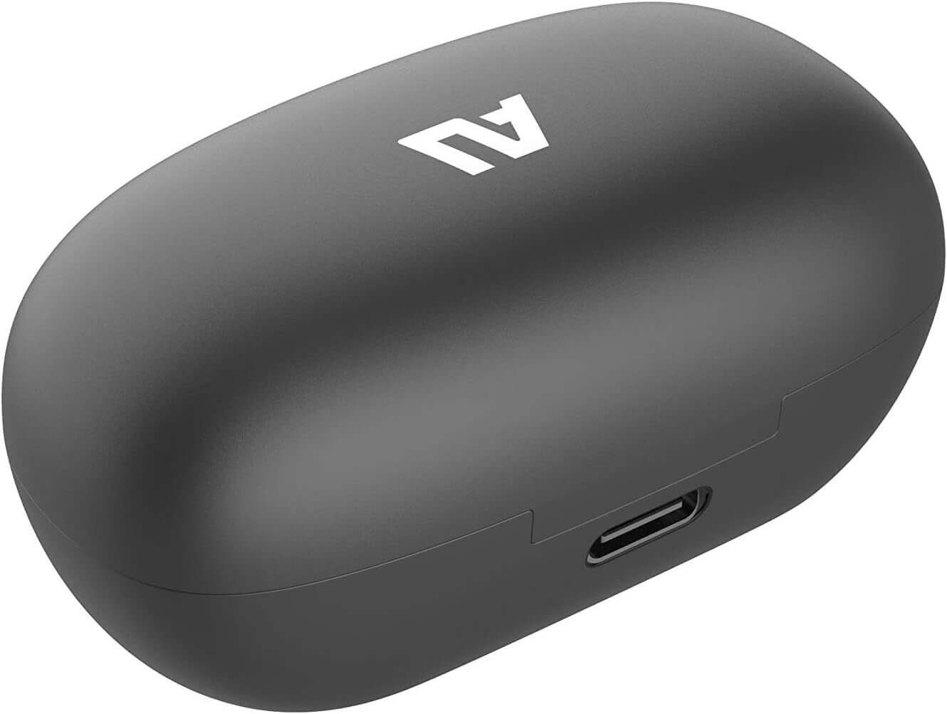 AUSOUNDS AU-Stream hybrid wireless earphones charging case in sleek black design.