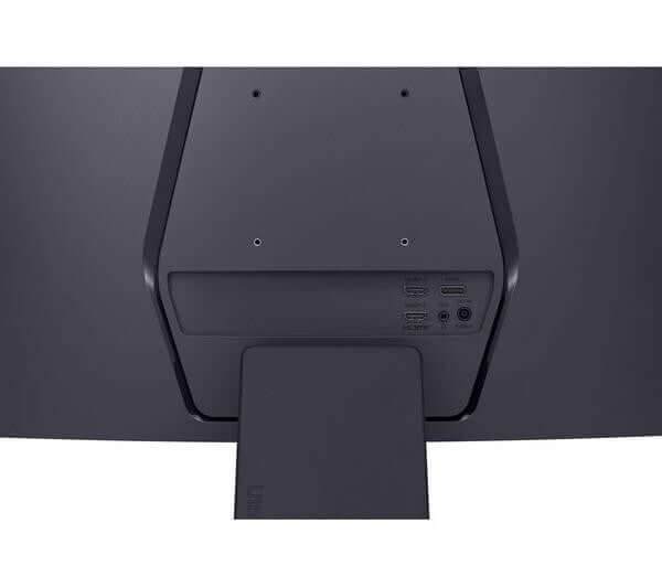 Back view of LG 27GS60QC-B 27" GAMING MONITOR ULTRAGEAR QUAD HD 1440P CURVED 180Hz 1MS HDMI showing ports.