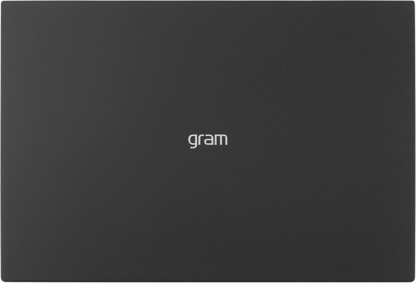 LG gram 16 16Z90S-G black laptop with sleek design and logo on top.