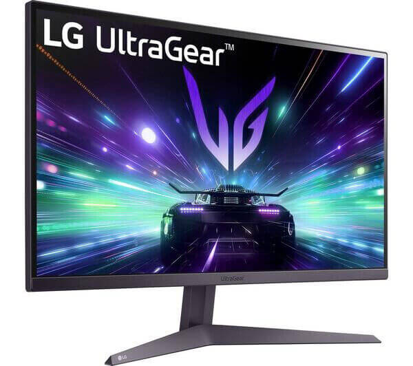 LG UltraGear 27" gaming monitor displaying vibrant graphics with a sleek design, perfect for immersive gaming experiences.