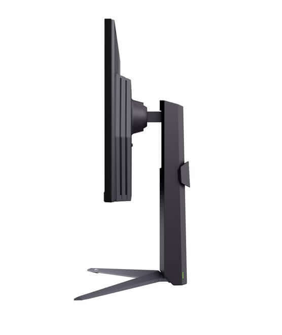 LG UltraGear 27GS75QN-B gaming monitor side view showcasing sleek design and adjustable stand.