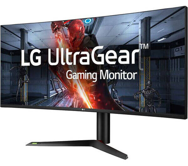 LG UltraGear 38" Curved Gaming Monitor with Nano IPS technology, showcasing a vibrant gaming scene.