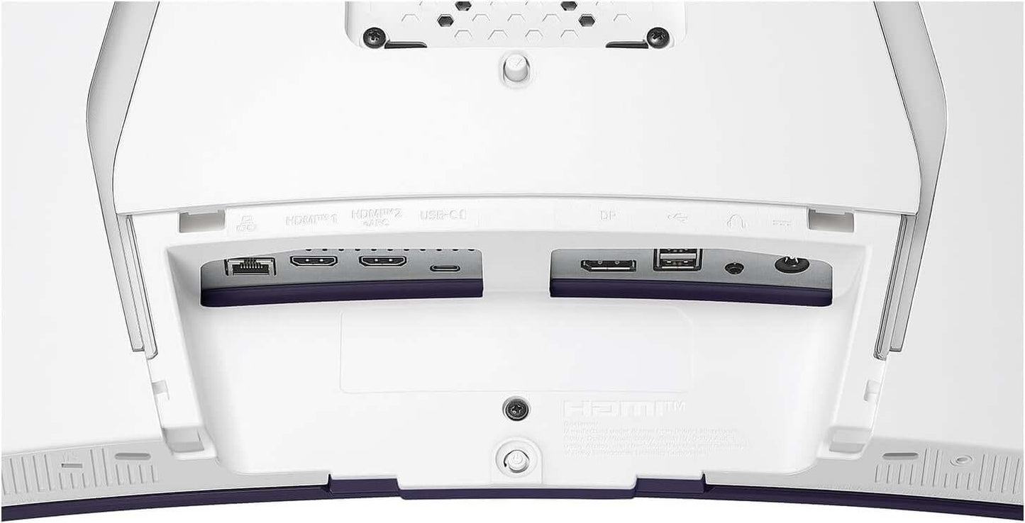 Back view of LG UltraGear GX9s monitor showing HDMI, DisplayPort, and USB ports.