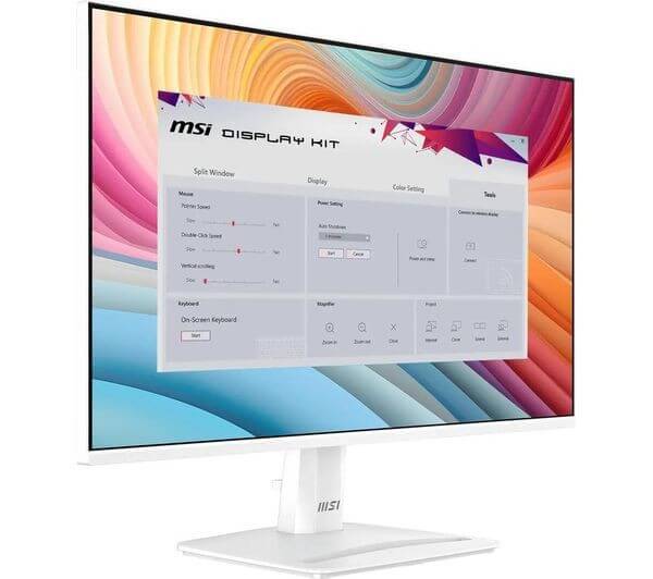 MSI PRO MP251W E2 FULL HD 25" LED MONITOR 1MS 120Hz HDMI DISPLAYPORT WHITE NEW showing MSI display kit interface