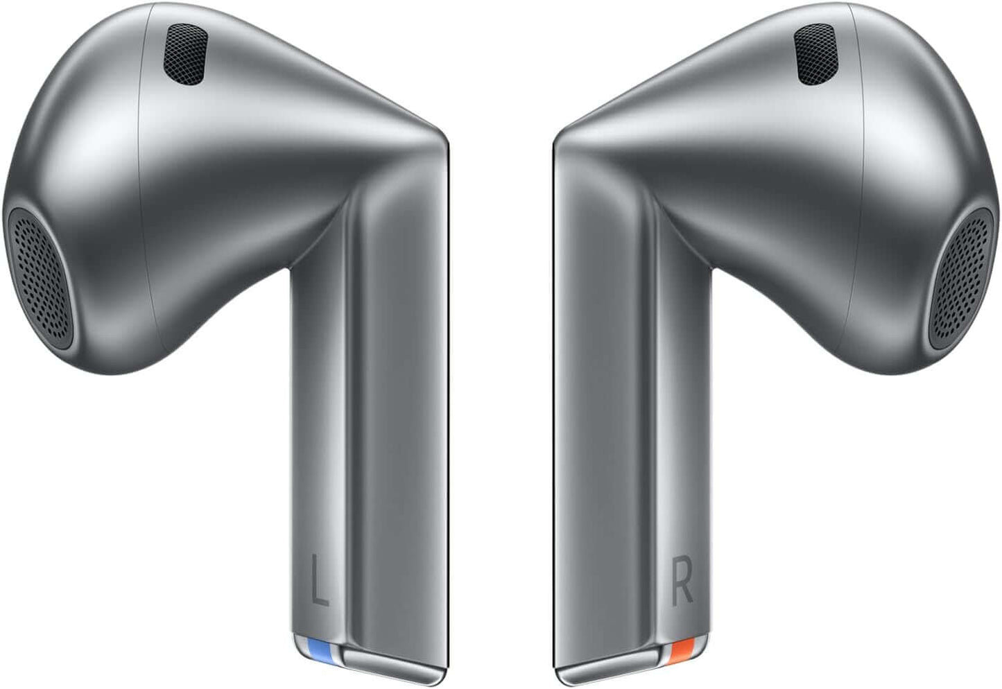 SAMSUNG GALAXY BUDS3 wireless active noise cancelling earphones in silver with L and R indicators.