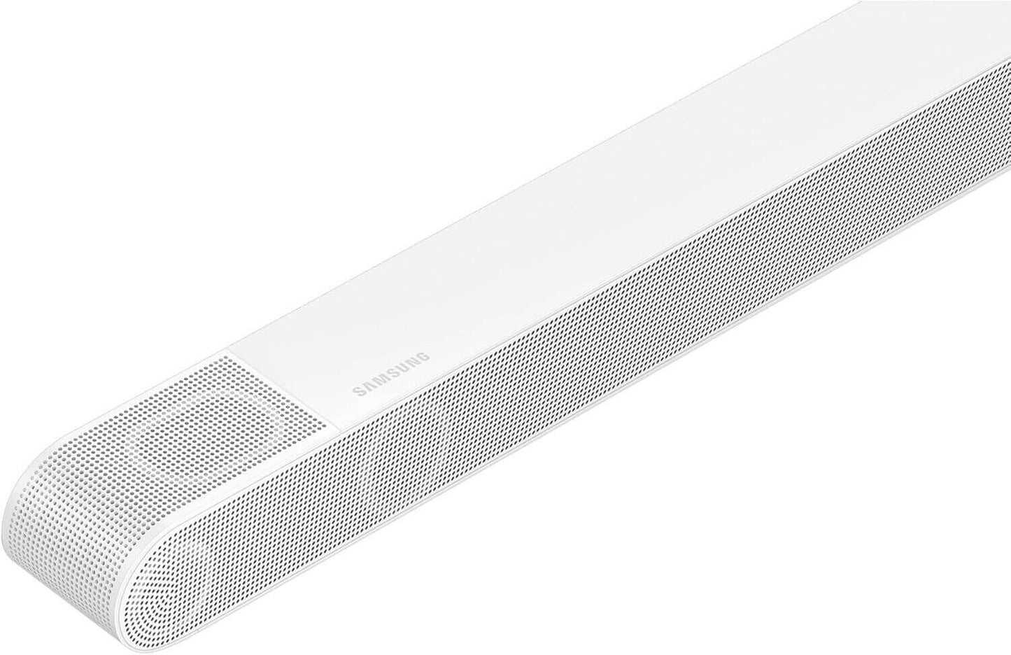 SAMSUNG HW-S801B ultra slim white soundbar with Dolby Atmos and sleek design.