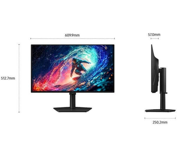 SAMSUNG ODYSSEY OLED G6 G61SH QUAD HD 27" GAMING MONITOR 240Hz 0.03MS HDMI USB dimensions with vibrant display