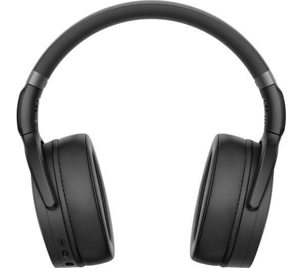 Sennheiser HD 450BT wireless Bluetooth noise-cancelling headphones in black, showcasing over-ear design and sleek profile.