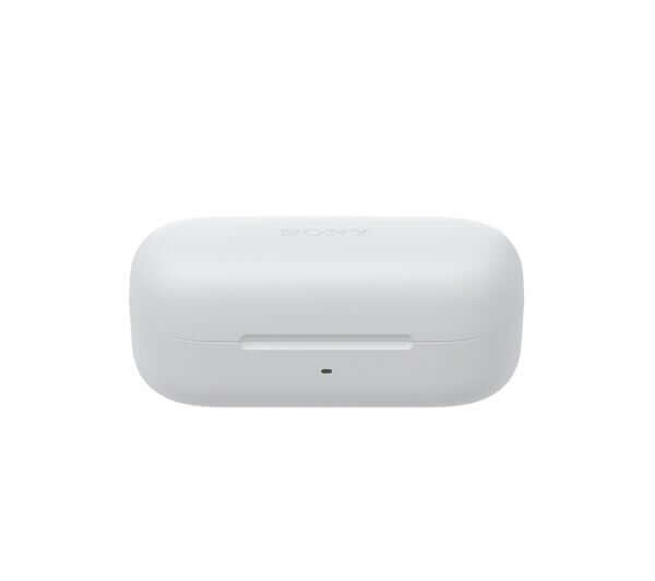 Sony WF-C510 wireless Bluetooth earbuds charging case in white color.