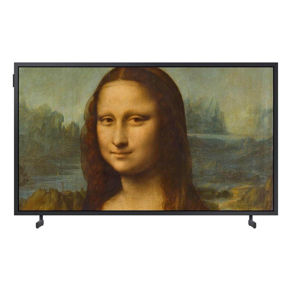 Samsung Frame TV displaying Mona Lisa painting blending home entertainment with art