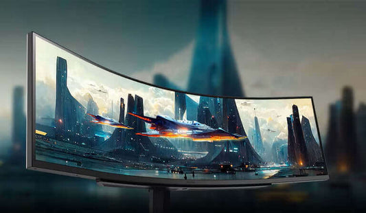 Unleash the Power of the LG ULTRAGEAR 49GR85DC: Your Ultimate Gaming Experience monitor with futuristic curved display.