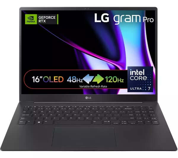 LG Gram Pro 16-inch OLED laptop with Intel Core i7 and Nvidia GeForce RTX at Electrical Bargain