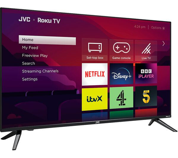 JVC LT-40CR330 ROKU TV 40” SMART HDR10 FULL HD LED TV FREEVIEW HD PLAY HDMI USB