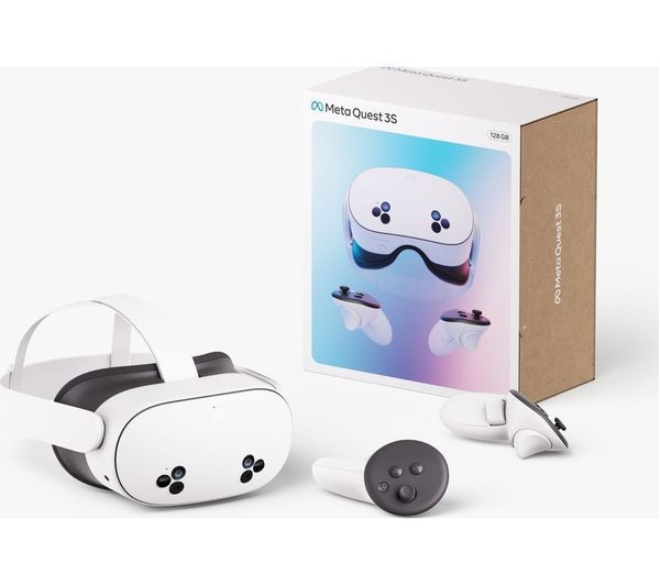 META META QUEST 3S FULL VIRTUAL REALITY VR HEADSET & CONTROLLERS 128GB WHITE
