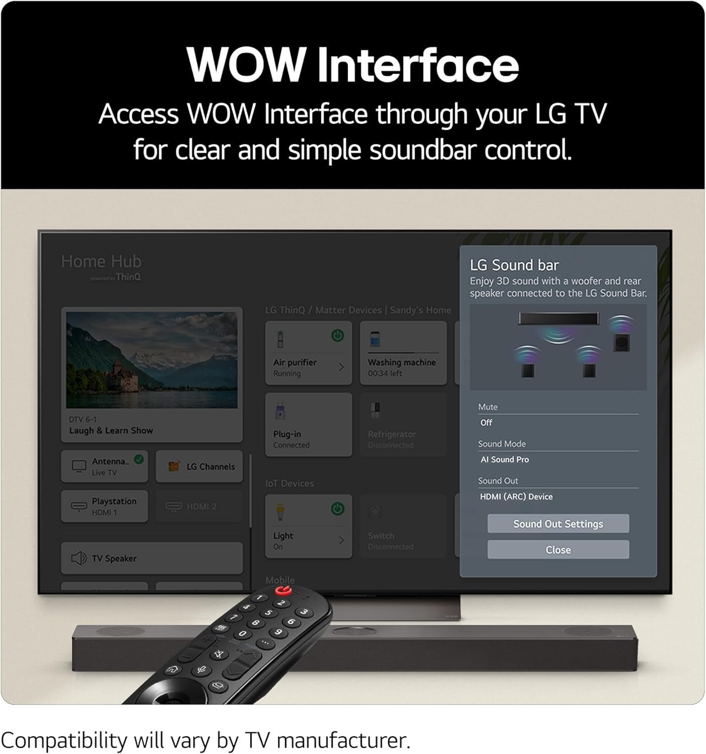 LG USC9S SOUNDBAR HOME CINEMA 3.1.3 WIRELESS SUBWOOFER 4K DOLBY ATMOS RRP £999