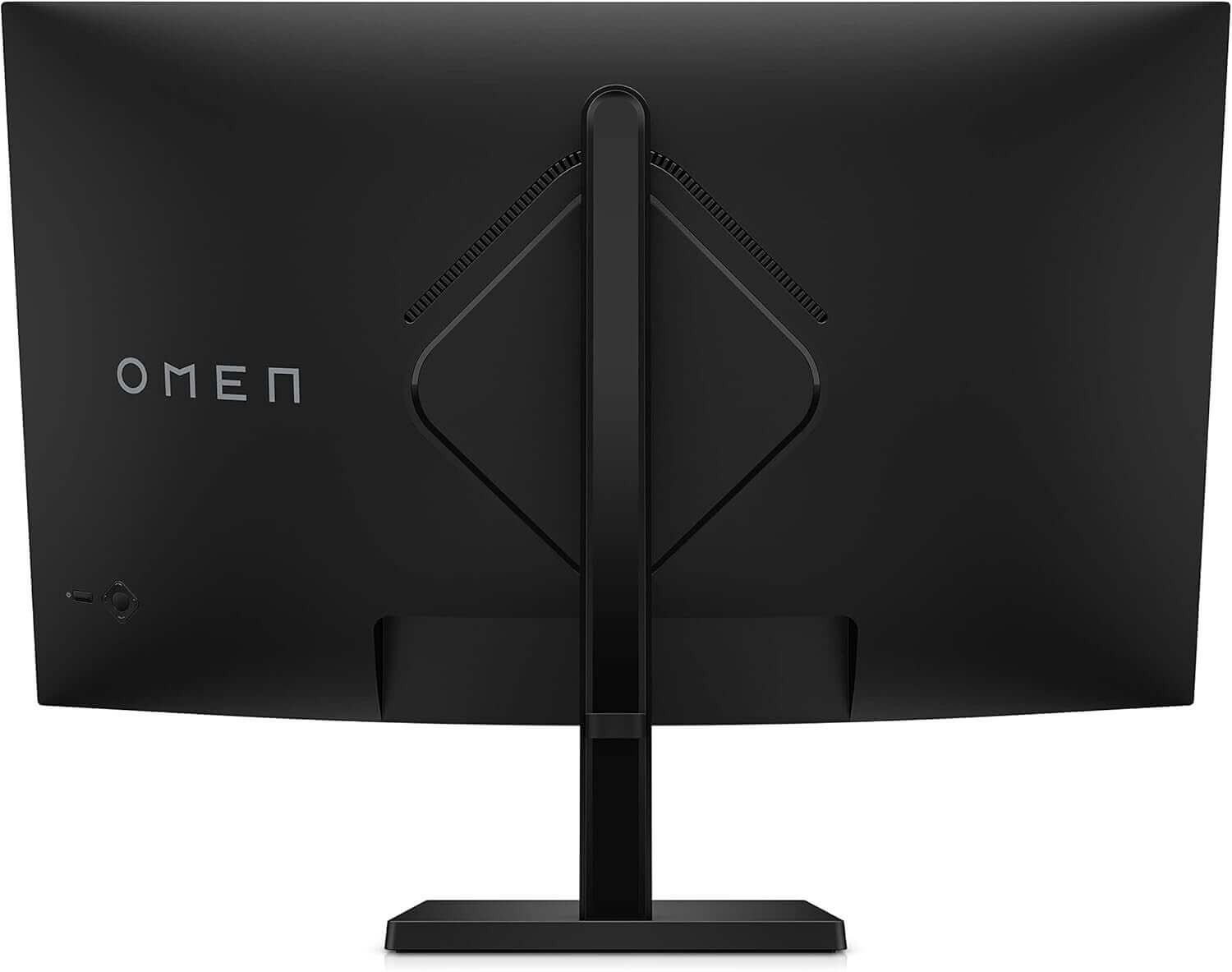 Back view of HP OMEN 32c 34" CURVED GAMING MONITOR QUAD HD 1440P 165Hz 1MS HDMI DISPLAYPORT.