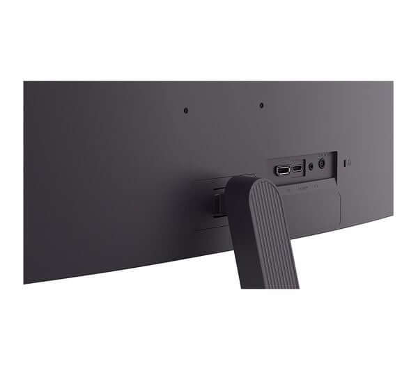 Back view of LG ULTRAGEAR 27G411B-B monitor showing HDMI and DisplayPort connections.