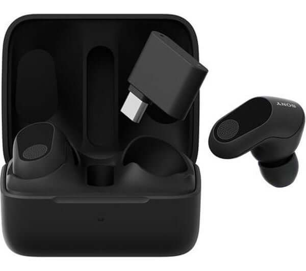 SONY WF-G700N INZONE WIRELESS BLUETOOTH NOISE-CANCELLING GAMING EARBUDS BLACK with charging case and accessories