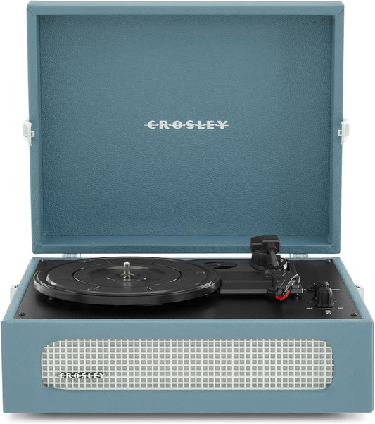CROSLEY VOYAGER BELT DRIVE BLUETOOTH VINYL TURNTABLE WASHED BLUE CR8017B-WB4 NEW