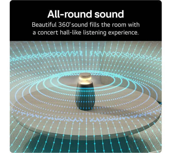 LG XBOOM 360 XO2 PORTABLE BLUETOOTH SPEAKER 40W RGB LIGHTING IP55 BLACK XO2TBK showcasing 360° sound experience.