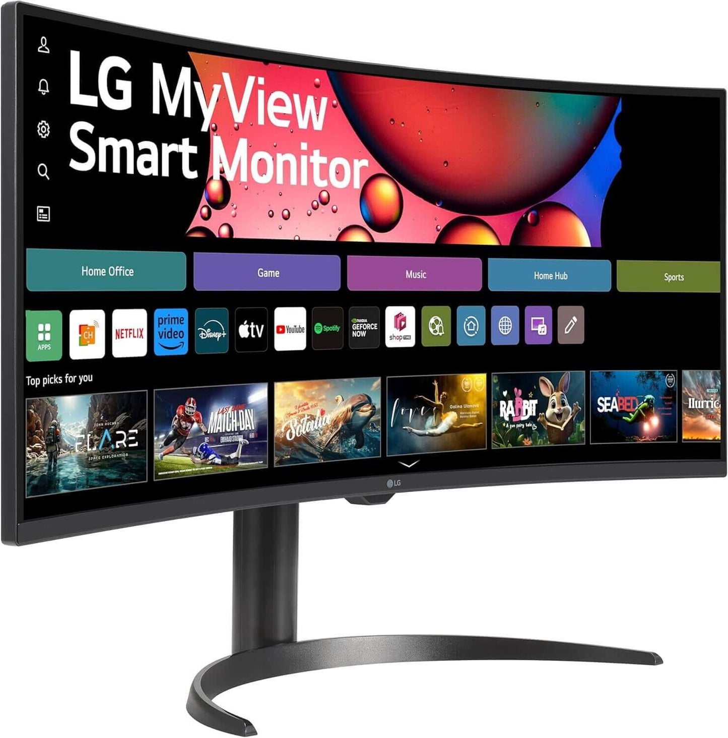 LG MYVIEW 34SR65QC 34" SMART CURVED ULTRAWIDE 1440P MONITOR WHITE 100HZ 5MS HDMI