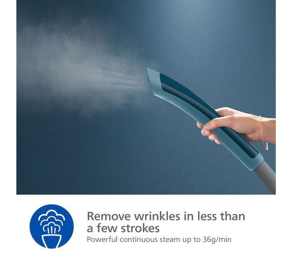 PHILIPS 1000 SERIES STE1040/20 1800W STANDING CLOTHES STEAMER BLUE ANTI-SCALE powerful steam removes wrinkles