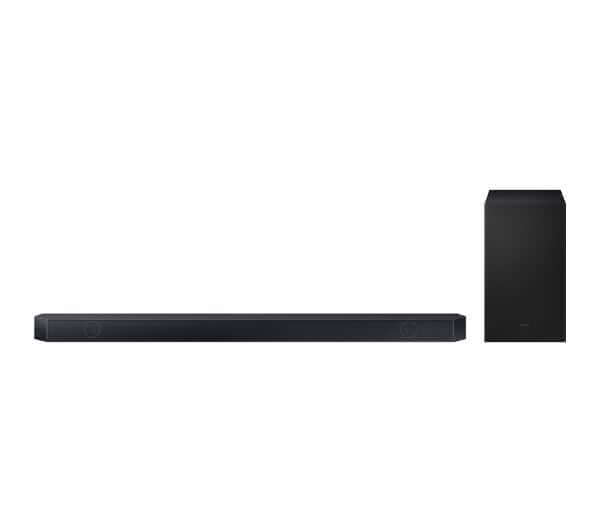 SAMSUNG HW-Q700C 3.1.2 Wireless Soundbar with Subwoofer, sleek black design, Dolby Atmos technology.