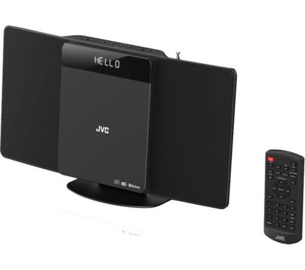 JVC RD-D325B BLUETOOTH 10W FLAT PANEL HI-FI SYSTEM DAB+ FM RADIO CD PLAYER USB with remote control.