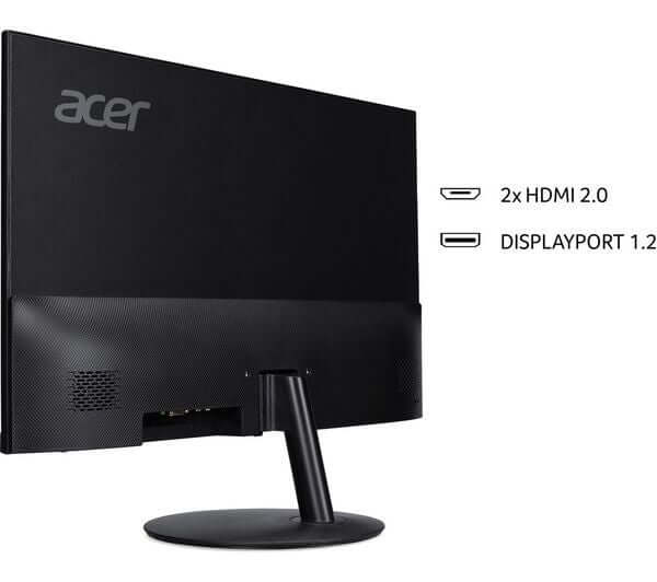 ACER SA322QK 32" LCD MONITOR 4K ULTRA HD 2160P 60HZ 4MS 1000:1 HDMI DISPLAYPORT back view with ports.