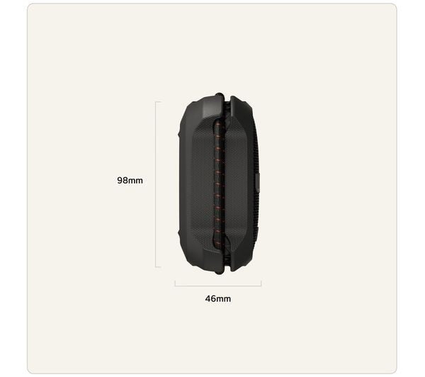 LG XBOOM ROCK PORTABLE BLUETOOTH SPEAKER WATERPROOF DUSTPROOF IP67 AUX-IN BLACK dimensions 98mm x 46mm
