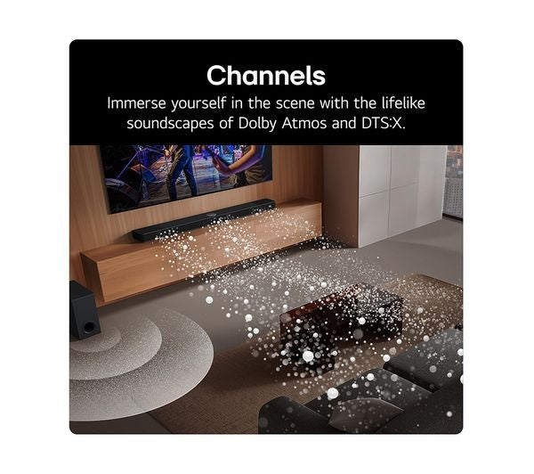 LG US77TY SOUNDBAR HOME CINEMA 3.1.3 WIRELESS SUBWOOFER 4K DOLBY ATMOS RRP £899