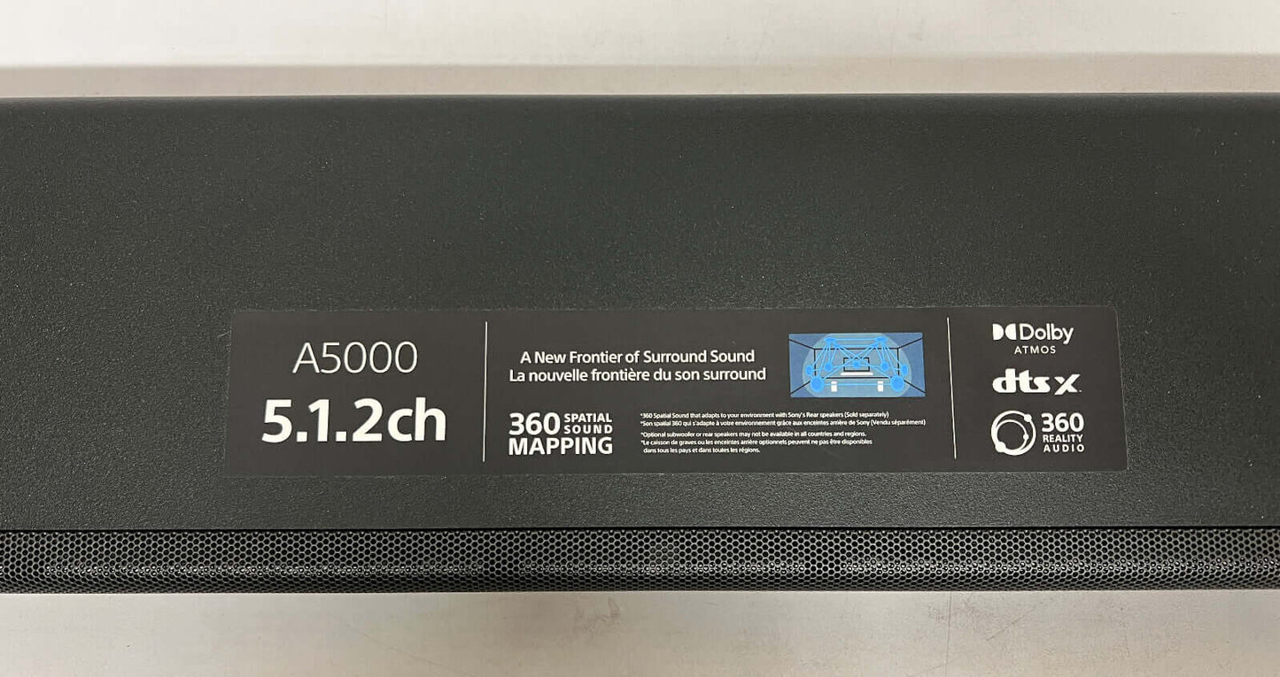 SONY HT-A5000 5.1.2 ALL-IN-ONE 4K WIRELESS SOUNDBAR SUBWOOFER DOLBY ATMOS HDMI