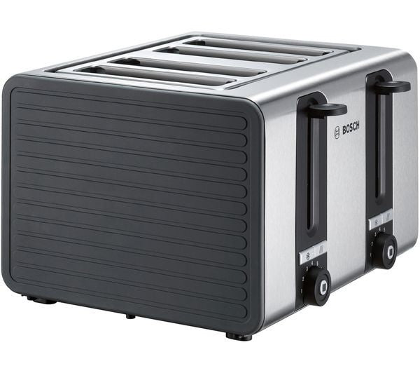 BOSCH SILICONE TAT7S45GB 1800W 4 SLICE TOASTER STAINLESS STEEL GRAPHITE GREY