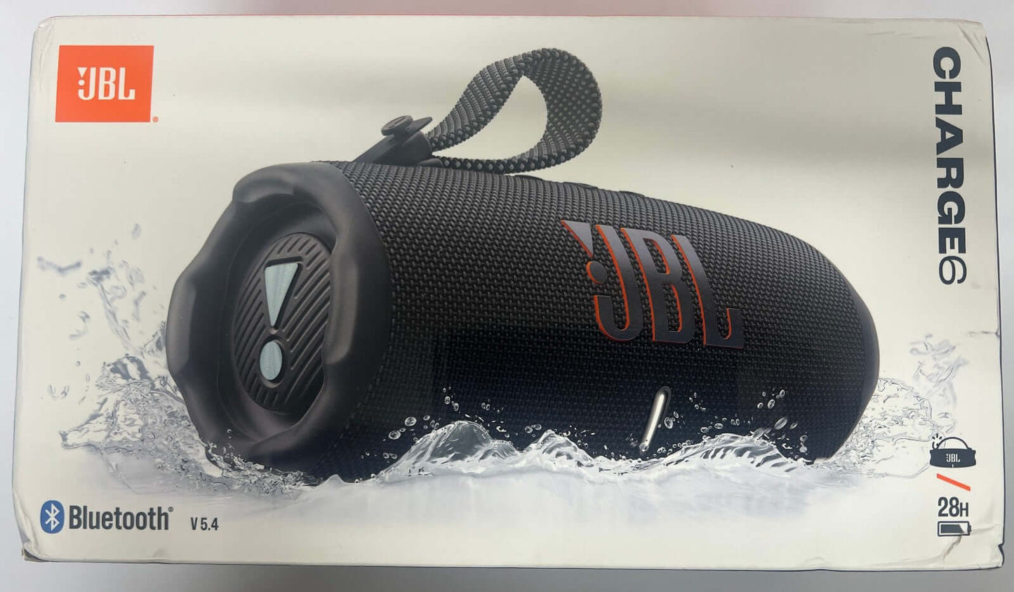 JBL CHARGE 6 PORTABLE 40W BLUETOOTH SPEAKER WATERPROOF IP68 USB TYPE-C BLACK NEW