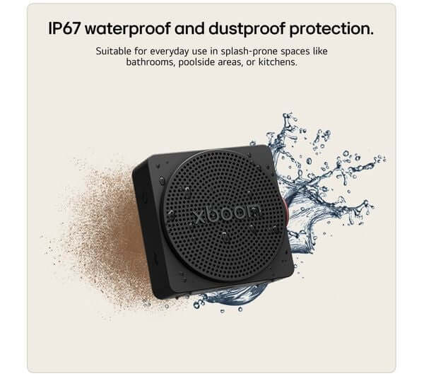 LG XBOOM MINI PORTABLE 5W BLUETOOTH SPEAKER WATER RESISTANT IP67 USB PORT BLACK