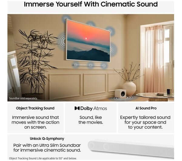 SAMSUNG THE FRAME ART QE43LS03FA 43" SMART AI 4K QLED TV BIXBY ALEXA HDR10+ HDMI
