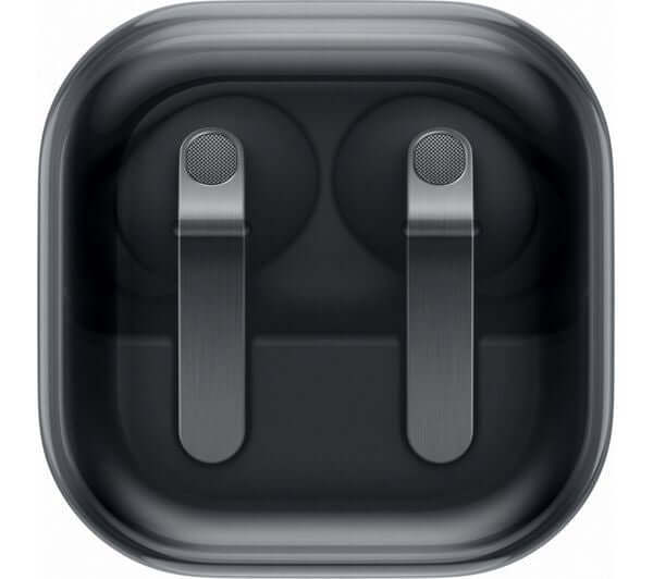 SAMSUNG GALAXY BUDS4 Pro wireless noise-cancelling headphones in black charging case.