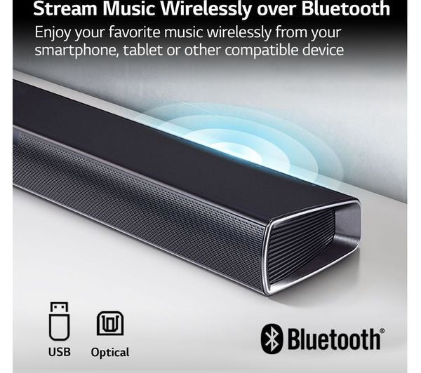 LG SQC1 SOUNDBAR 2.1 160W BLUETOOTH COMPACT WIRELESS SUBWOOFER OPTICAL RRP £179
